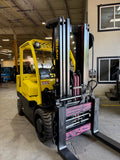 2017 HYSTER S155FT 15500 LB LP GAS FORKLIFT CUSHION 99/185" 3 STAGE MAST SIDE SHIFTING FORK POSITIONER 96" FORKS PLUMBED 4 WAYS TO CARRIAGE 1542 HOURS STOCK # BF9513439-BUF