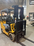 2021 CATERPILLAR/MITSUBISHI FGC25N 5000 LB LP GAS FORKLIFT CUSHION 82/187" 3 STAGE MAST SIDE SHIFTER NON MARKING TREADED TIRES 885 HOURS STOCK # BF9101849-BUF