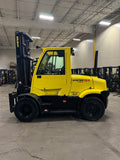 2015 HYSTER H155FT 15500 LB DIESEL FORKLIFT DUAL DRIVE PNEUMATIC 123/165" 2 STAGE MAST SIDE SHIFTER 1427 HOURS ENCLOSED HEATED CAB STOCK # BF9379579-BUF - United Lift LLC