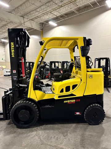 2018 HYSTER S155FT 15500 LB LP GAS FORKLIFT CUSHION 102/208" 3 STAGE MAST SIDE SHIFTER PLUMBED 4 WAYS TO CARRIAGE 1208 HOURS STOCK # BF9542459-BUF - United Lift Equipment LLC