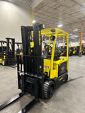 2016 HYSTER E65XN 6500 LB 48 VOLT ELECTRIC FORKLIFT CUSHION 88/187" 3 STAGE MAST SIDE SHIFTER 1485 HOURS STOCK # BF9182299-BUF - United Lift Equipment LLC