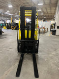 2016 HYSTER E65XN 6500 LB 48 VOLT ELECTRIC FORKLIFT CUSHION 88/187" 3 STAGE MAST SIDE SHIFTER 1485 HOURS STOCK # BF9182299-BUF - United Lift Equipment LLC