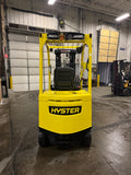 2021 HYSTER E50XN 5000 LB CAPACITY ELECTRIC CUSHION 89/200" 3 STAGE MAST SIDE SHIFTING FORK POSITIONER ONLY 515 HOURS STOCK # BF9125149-BUF - United Lift LLC