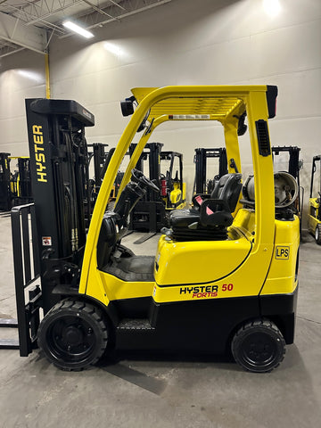 2018 HYSTER S50FT 5000 LB LP GAS FORKLIFT CUSHION 84/189" 3 STAGE MAST SIDE SHIFTER STOCK # BF9153779-BUF - United Lift Equipment LLC