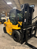 2021 CAT DP70 15500 DIESEL FORKLIFT PNEUMATIC 114/187" 3 STAGE MAST DUAL DRIVE TIRES 4 WAY PLUMBING SIDE SHIFTING FORK POSITIONER (ALSO HAS INDEPENDENT FORK POSITIONER) ENCLOSED CAB HEAT 1242 HOURS STOCK # BF9393319-BUF - United Lift LLC