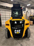 2021 CAT DP70 15500 DIESEL FORKLIFT PNEUMATIC 114/187" 3 STAGE MAST DUAL DRIVE TIRES 4 WAY PLUMBING SIDE SHIFTING FORK POSITIONER (ALSO HAS INDEPENDENT FORK POSITIONER) ENCLOSED CAB HEAT 1242 HOURS STOCK # BF9393319-BUF - United Lift LLC