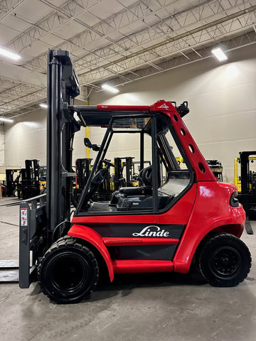 2014 LINDE H70D-03 15500 LB DIESEL FORKLIFT PNEUMATIC 140/192" 2 STAGE MAST SIDE SHIFTING FORK POSITIONER 2833 HOURS STOCK # BF9421369-BUF - United Lift Equipment LLC