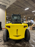 2019 YALE GDP360 36000 LB DIESEL FORKLIFT PNEUMATIC 144/148" 2 STAGE MAST SIDE SHIFTING FORK POSITIONER ENCLOSED HEATED CAB 103" LONG FORKS, 3,072 HOURS STOCK # BF9756589-BUF