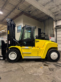 2019 YALE GDP360 36000 LB DIESEL FORKLIFT PNEUMATIC 144/148" 2 STAGE MAST SIDE SHIFTING FORK POSITIONER ENCLOSED HEATED CAB 103" LONG FORKS, 3,072 HOURS STOCK # BF9756589-BUF