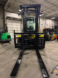 2019 YALE GDP360 36000 LB DIESEL FORKLIFT PNEUMATIC 144/148" 2 STAGE MAST SIDE SHIFTING FORK POSITIONER ENCLOSED HEATED CAB 103" LONG FORKS, 3,072 HOURS STOCK # BF9756589-BUF