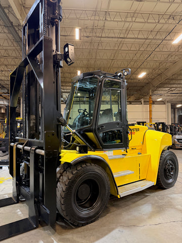 2021 HYSTER H230HD2 23000 LB CAPACITY DIESEL FORKLIFT DUAL DRIVE PNEUMATIC 163/216" 2 STAGE MAST SIDE SHIFTING FORK POSITIONER and INDEPENDENT FORK POSITIONER ENCLOSED HEATED CAB 48 FORKS 2,468 HOURS STOCK # BF9745549-BUF