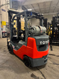 2020 TOYOTA 8FGCU30 LP GAS FORKLIFT TREADED CUSHION TIRES 93/198 3 STAGE MAST 987 HOURS SIDE SHIFTER STOCK # BF9117229-BUF - United Lift LLC