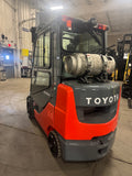 2020 TOYOTA 8FGCU30 ENCLOSED HEATED CAB LP GAS FORKLIFT TREADED CUSHION TIRES 87/187 3 STAGE MAST 967 HOURS SIDE SHIFTER STOCK # BF9117339-BUF - United Lift LLC
