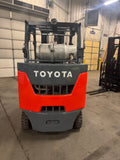 2019 TOYOTA 8FGCU35-BCS BOX CAR SPECIAL 8000 LB LP GAS FORKLIFT CUSHION 92/199" 3 STAGE MAST SIDE SHIFTER 1498 HOURS STOCK # BF9149479-BUF - United Lift LLC
