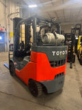 2019 TOYOTA 8FGCU35-BCS BOX CAR SPECIAL 8000 LB LP GAS FORKLIFT CUSHION 92/199" 3 STAGE MAST SIDE SHIFTER 1498 HOURS STOCK # BF9149479-BUF - United Lift LLC