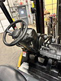 2019 CATERPILLAR/MITSUBISHI FG30N 6000 LB LP GAS FORKLIFT PNEUMATIC 84/186" 3 STAGE MAST SIDE SHIFTING FORK POSITIONER 983 HOURS STOCK # BF9214539-BUF - United Lift Equipment LLC