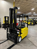 2018 YALE ERP035VT 3500 LB ELECTRIC CUSHION 3 WHEEL SIT DOWN FORKLIFT 94/216" 3 STAGE MAST SIDE SHIFTER 902 HOURS STOCK # BF9178859-BUF - United Lift Equipment LLC