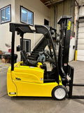 2018 YALE ERP035VT 3500 LB ELECTRIC CUSHION 3 WHEEL SIT DOWN FORKLIFT 94/216" 3 STAGE MAST SIDE SHIFTER 902 HOURS STOCK # BF9178859-BUF - United Lift Equipment LLC