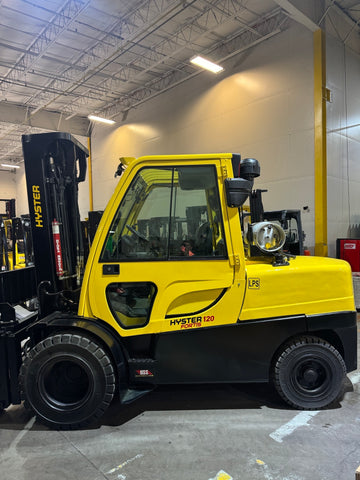 2020 HYSTER H120FT 12000 LB LP GAS FORKLIFT 102/209" 3 STAGE MAST SIDE SHIFTING FORK POSITIONER ONLY 1260 HOURS STOCK # BF9255179-BUF