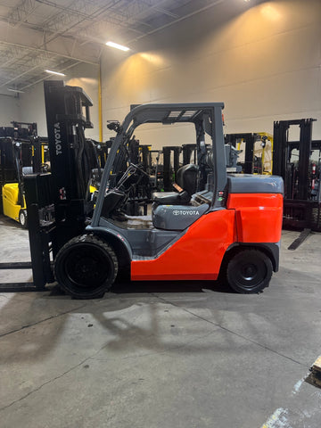 2019 TOYOTA 8FGC70U 15500 LB LP GAS FORKLIFT CUSHION 94/120" 2 STAGE CLEAR VIEW MAST SIDE SHIFTING FORK POSITIONER 1191 HOURS STOCK # BF9312749-BUF