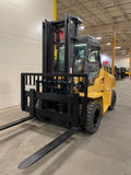 2016 CAT DP70N 15500 DIESEL FORKLIFT PNEUMATIC 114/148" 2 STAGE MAST DUAL DRIVE TIRES SIDE SHIFTER ENCLOSED CAB HEAT & AC 2500 HOURS STOCK # BF9193349-BUF - United Lift Equipment LLC