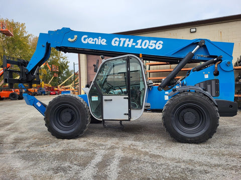 2014 GENIE GTH1056 10000 LB DIESEL TELESCOPIC FORKLIFT TELEHANDLER PNEUMATIC ENCLOSED HEATED CAB 4WD 4966 HOURS STOCK # BF9671149-VAOH - United Lift Equipment LLC
