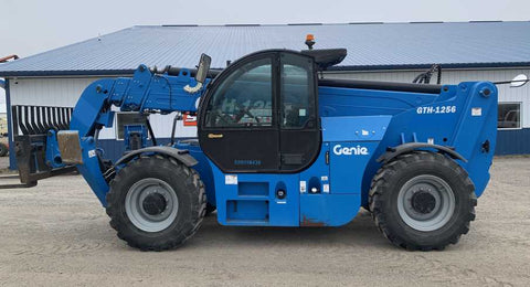 2019 GENIE GTH1256 12000 LB DIESEL TELESCOPIC FORKLIFT TELEHANDLER PNEUMATIC 4WD OUTRIGGERS ENCLOSED CAB WITH HEAT AND AC 1582 HOURS STOCK # BF91495159-NLE - United Lift Equipment LLC