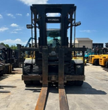 2017 HYSTER 250D-9 55000 LB CAPACITY DIESEL FORKLIFT PNEUMATIC 147/158" 2 STAGE MAST DUAL TIRES SIDE SHIFTING FORK POSITIONER ENCLOSED CAB 6776 HOURS STOCK # BF92153249-TXB - United Lift LLC