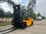 2015 HYUNDAI 160D-7A 36000 LB DIESEL FORKLIFT PNEUMATIC 150/157" 2 STAGE MAST DUAL DRIVE TIRES ENCLOSED CAB SIDE SHIFTING FORK POSITIONER 18927 HOURS STOCK # BF9719379-TXB - United Lift LLC