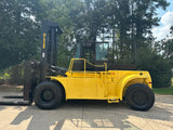 2008 HYSTER H550F 55000 LB CAPACITY DIESEL FORKLIFT PNEUMATIC 172" 2 STAGE MAST SIDE SHIFTING FORK POSITIONER DUAL DRIVE TIRES ENCLOSED CAB 2193 HOURS STOCK # BF91901189-TXB