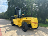 2008 HYSTER H550F 55000 LB CAPACITY DIESEL FORKLIFT PNEUMATIC 172" 2 STAGE MAST SIDE SHIFTING FORK POSITIONER DUAL DRIVE TIRES ENCLOSED CAB 2193 HOURS STOCK # BF91901189-TXB