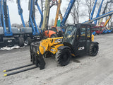 2023 JCB 505-20TC 5500 LB DIESEL TELESCOPIC FORKLIFT TELEHANDLER PNEUMATIC 4WD ENCLOSED CAB WITH HEAT AND AC 2530 HOURS STOCK # BF9598749-NLE - United Lift LLC