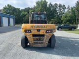 2016 HYUNDAI 160D-9L 32000 LB DIESEL FORKLIFT PNEUMATIC 125/126" 2 STAGE MAST DUAL DRIVE TIRES ENCLOSED CAB WITH HEAT AND A/C 15689 HOURS STOCK # BF9597769-BUF - United Lift Equipment LLC