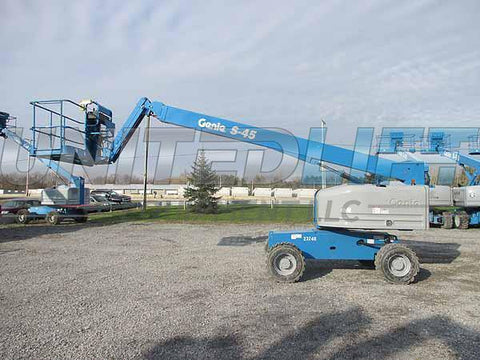 2017 GENIE S45 TELESCOPIC BOOM LIFT AERIAL LIFT 45' REACH DIESEL 4WD 815 HOURS STOCK # BF9662499-HLNY - United Lift Used & New Forklift Telehandler Scissor Lift Boomlift