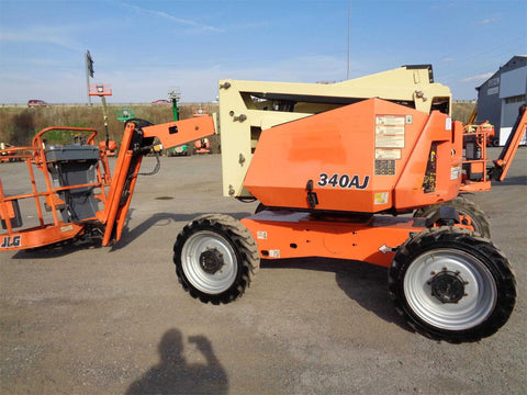 2013 JLG 340AJ ARTICULATING BOOM LIFT AERIAL LIFT WITH JIB ARM 45' REACH KUBOTA DIESEL 4WD SKYPOWER 1692 HOURS STOCK # BF9295159-VAOH - United Lift Equipment LLC