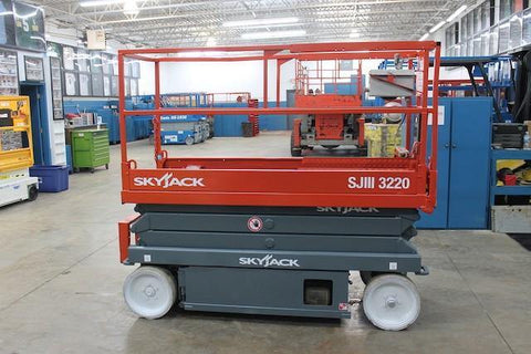 2007 SKYJACK SJIII3220 SCISSOR LIFT 20' REACH ELECTRIC SMOOTH CUSHION TIRES 296 HOURS STOCK # BF943529-WWIB - United Lift Used & New Forklift Telehandler Scissor Lift Boomlift