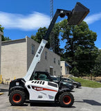 2021 BOBCAT V519 5500 LB DIESEL TELESCOPIC FORKLIFT TELEHANDLER PNEUMATIC ENCLOSED CAB 4WD SEVERE DUTY FORKS AND BUCKET 32 HOURS STOCK # BF9851169-FBMD - United Lift Equipment LLC