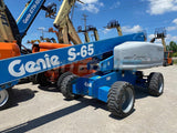 2013 GENIE S65 TELESCOPIC STRAIGHT BOOM LIFT AERIAL LIFT WITH JIB ARM 65' REACH DIESEL 4WD 4612 HOURS STOCK # BF9252789-RIL - United Lift Used & New Forklift Telehandler Scissor Lift Boomlift