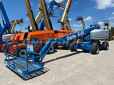 2013 GENIE S65 TELESCOPIC STRAIGHT BOOM LIFT AERIAL LIFT WITH JIB ARM 65' REACH DIESEL 4WD 4612 HOURS STOCK # BF9252789-RIL - United Lift Used & New Forklift Telehandler Scissor Lift Boomlift