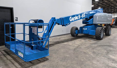 2010 GENIE S65 TELESCOPIC STRAIGHT BOOM LIFT AERIAL LIFT WITH JIB ARM 65' REACH DIESEL 4WD STOCK # BF9361019-ILIL - United Lift Equipment LLC