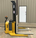 2010 YALE MSW040SFN24TV087 4000 LB ELECTRIC FORKLIFT WALKIE STACKER CUSHION 87/130" 2 STAGE MAST SIDE SHIFTER 2459 HOURS STOCK # BF972689-ARB - United Lift Used & New Forklift Telehandler Scissor Lift Boomlift