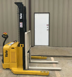 2009 YALE MSW040SFN24TV087 4000 LB ELECTRIC FORKLIFT WALKIE STACKER CUSHION 87/130" 2 STAGE MAST SIDE SHIFTER 3432 HOURS STOCK # BF964309-ARB - United Lift Used & New Forklift Telehandler Scissor Lift Boomlift