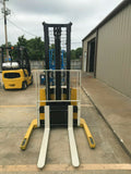 2012 YALE MSW040SFN24TV087 4000 LB ELECTRIC FORKLIFT WALKIE STACKER CUSHION 87/130" 2 STAGE MAST SIDE SHIFTER 4034 HOURS STOCK # BF975649-ARB - United Lift Used & New Forklift Telehandler Scissor Lift Boomlift