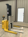 2009 YALE MSW040SFN24TV087 4000 LB ELECTRIC FORKLIFT WALKIE STACKER CUSHION 87/130" 2 STAGE MAST SIDE SHIFTER 3432 HOURS STOCK # BF964309-ARB - United Lift Used & New Forklift Telehandler Scissor Lift Boomlift