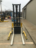 2010 YALE MSW040SFN24TV087 4000 LB ELECTRIC FORKLIFT WALKIE STACKER CUSHION 87/130" 2 STAGE MAST SIDE SHIFTER 2459 HOURS STOCK # BF972689-ARB - United Lift Used & New Forklift Telehandler Scissor Lift Boomlift