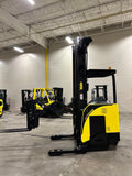 2016 YALE NDR035EB 3500 LB DEEP REACH 48" SCISSOR ELECTRIC FORKLIFT 131/302" 3 STAGE MAST SIDE SHIFTER STOCK # BF9195619-BUF - United Lift Equipment LLC
