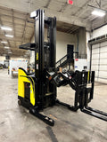2016 YALE NDR035EB 3500 LB DEEP REACH 48" SCISSOR ELECTRIC FORKLIFT 131/302" 3 STAGE MAST SIDE SHIFTER STOCK # BF9195619-BUF - United Lift Equipment LLC