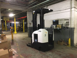 2017 CROWN RR5725-35 3500 LB 24 VOLT ELECTRIC REACH FORKLIFT 95/214" 3 STAGE MAST 6853 HOURS STOCK # BF9171149-BSOH - United Lift Equipment LLC