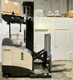 2017 CROWN RR5795S-45 4500 LB 36 VOLT ELECTRIC REACH FORKLIFT 119/270" 3 STAGE MAST SIDE SHIFTER 10611 HOURS STOCK # BF9249789-BUFEB - United Lift Equipment LLC