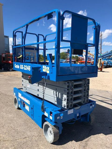 2012 GENIE GS3246 SCISSOR LIFT 32' REACH 24 VOLT ELECTRIC SMOOTH CUSHION TIRES 290 HOURS STOCK # BF973519-WIB - United Lift Used & New Forklift Telehandler Scissor Lift Boomlift
